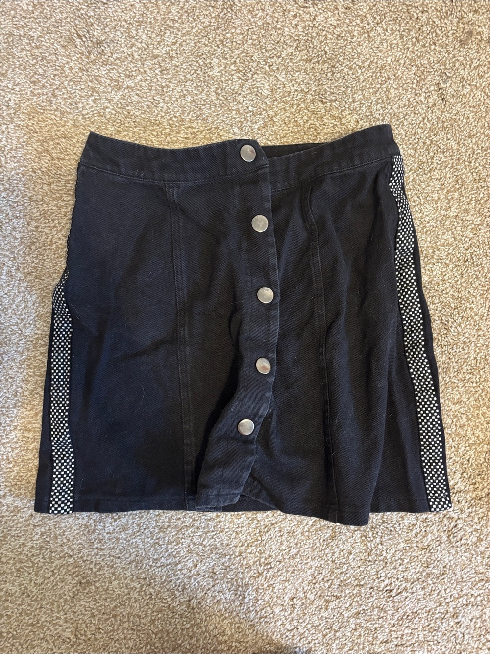Forever 21 Black Mini Skirt with Polka Dot Side Panels
